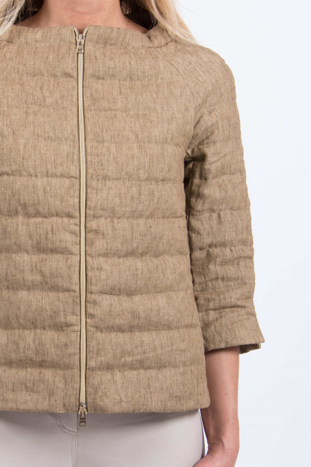 Herno Leinenjacke mit 3/4 Arm in Taupe