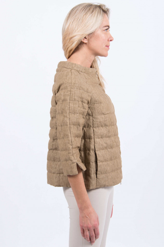 Herno Leinenjacke mit 3/4 Arm in Taupe