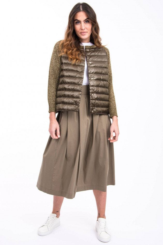 Herno Daunengilet mit Strickarm in Oliv