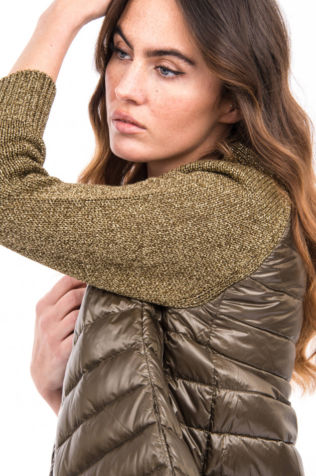 Herno Daunengilet mit Strickarm in Oliv