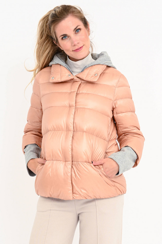 Herno Daunenjacke mit Sweater-Einsatz in Grapefruit