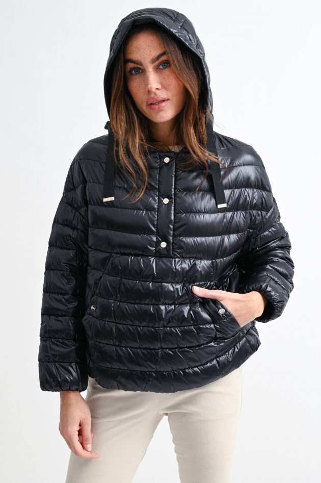 Herno Daunenstepp-Schlupfjacke in Schwarz