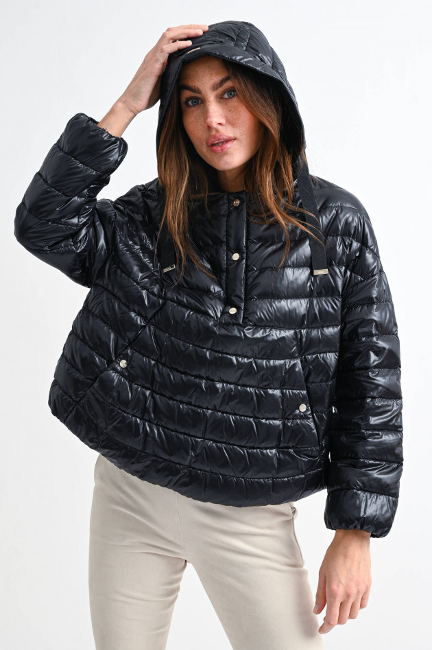 Herno Daunenstepp-Schlupfjacke in Schwarz