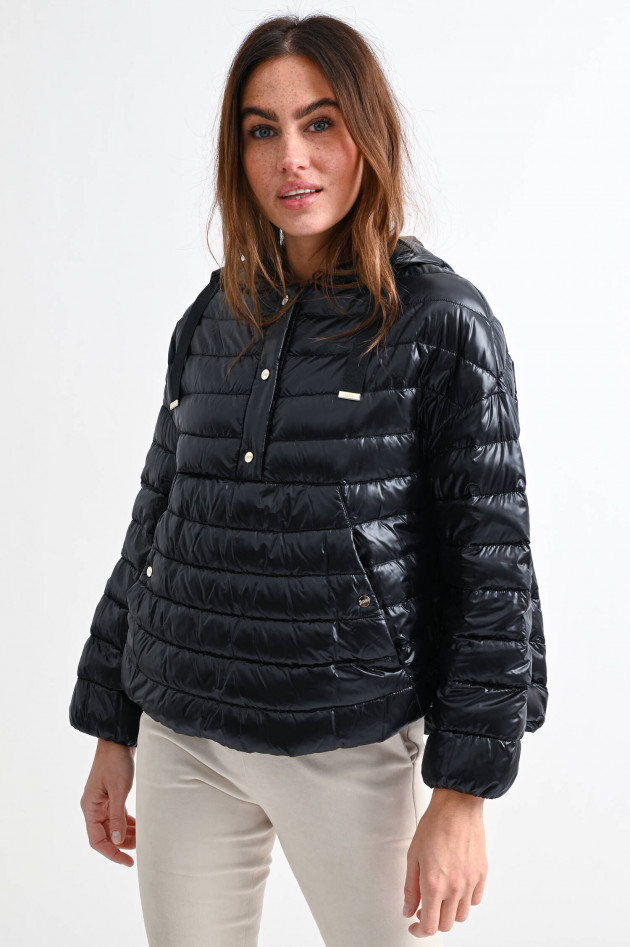 Herno Daunenstepp-Schlupfjacke in Schwarz