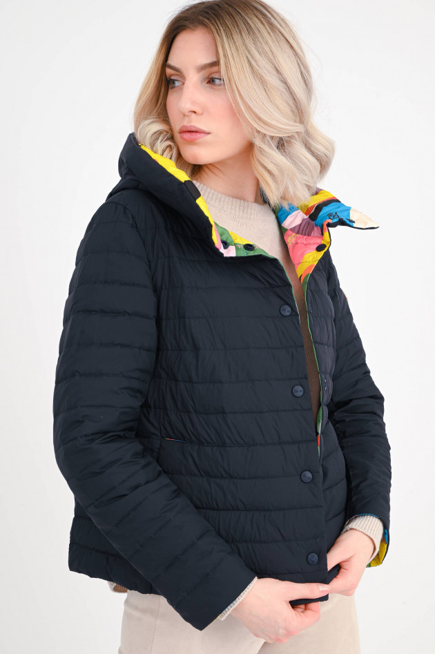 Herno Daunen Wende-Jacke in Navy/Multicolor