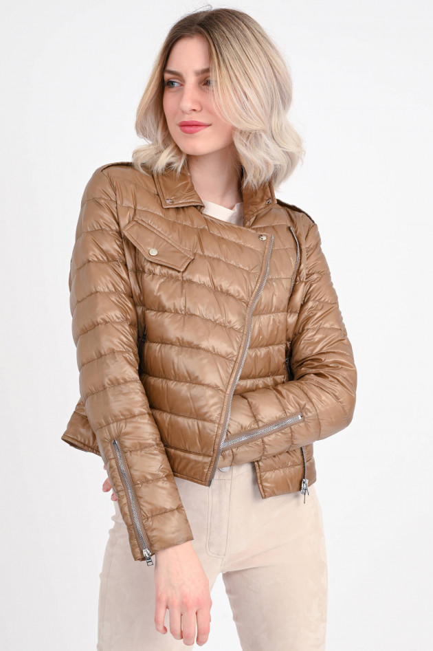 Herno Daunen Bikerjacke in Camel