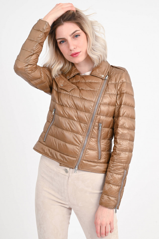 Herno Daunen Bikerjacke in Camel