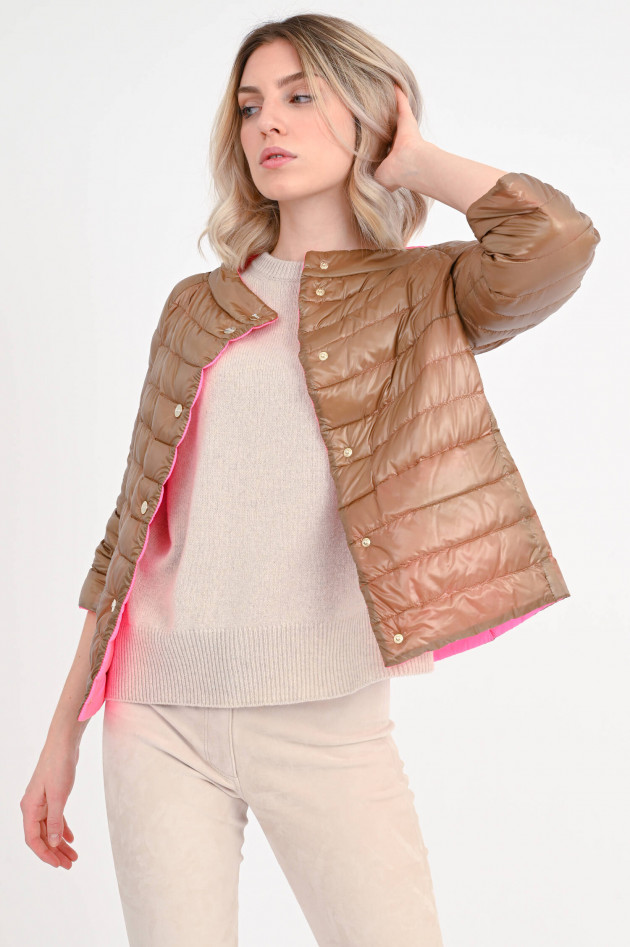 Herno Leichte Wendejacke in Braun/Pink