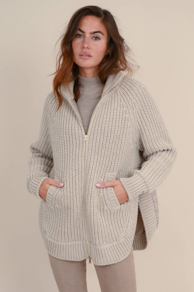 Herno Strickjacke mit Steppung in Natur