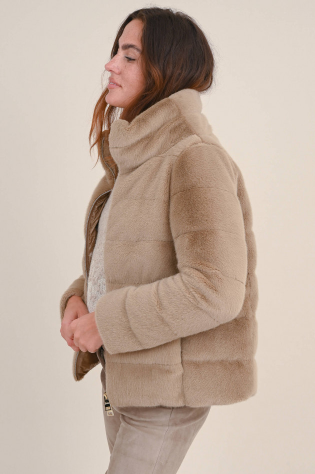 Herno Kunstfell Jacke in Camel