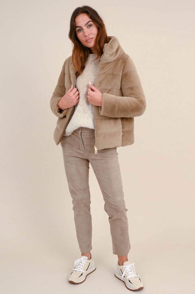 Herno Kunstfell Jacke in Camel