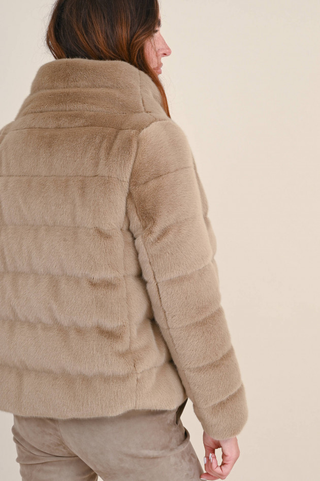 Herno Kunstfell Jacke in Camel
