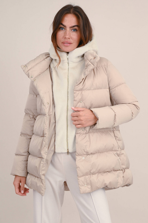 Herno Daunenjacke mit Faux Fur in Beige