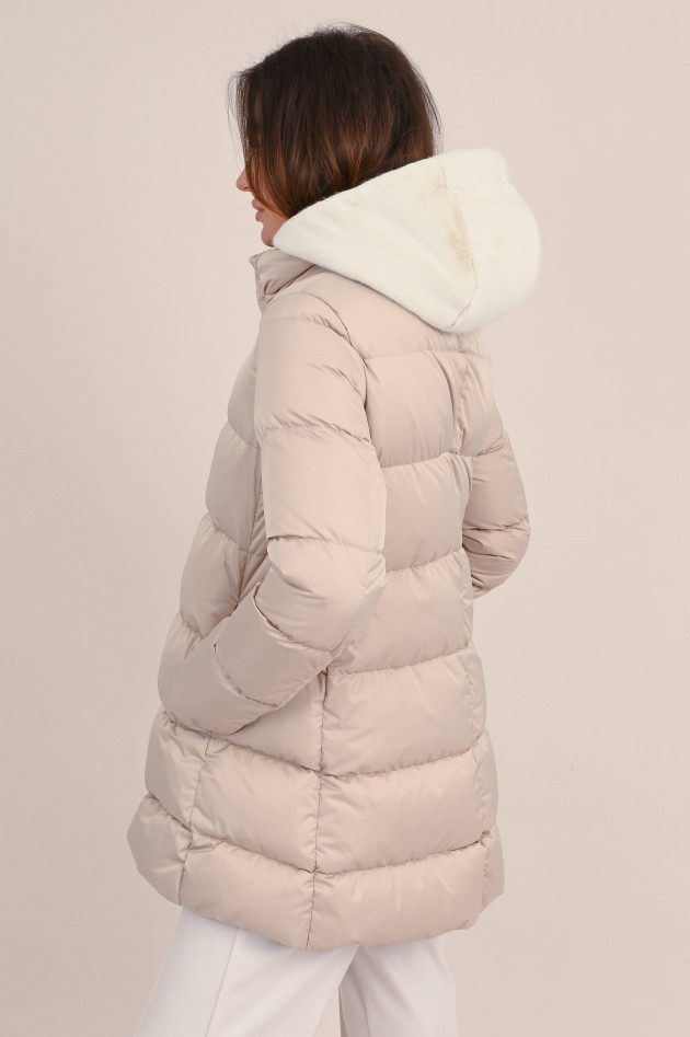 Herno Daunenjacke mit Faux Fur in Beige