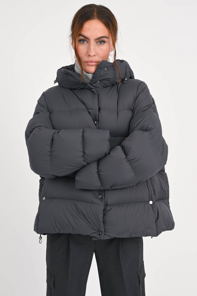 Herno Steppjacke mit Stehkragen in Anthrazit-Braun