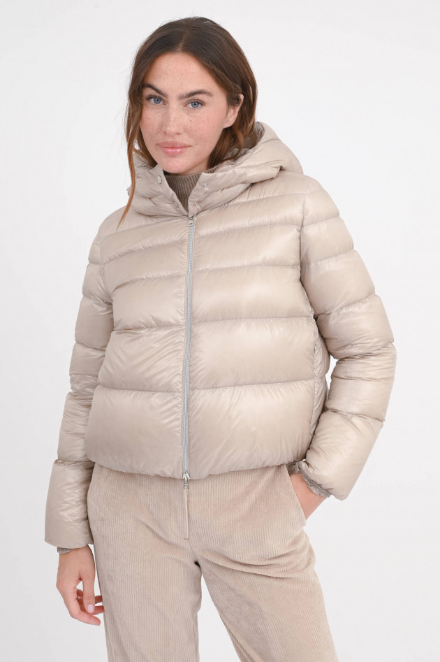 Herno Cropped Daunen-Bomberjacke in Chantilly