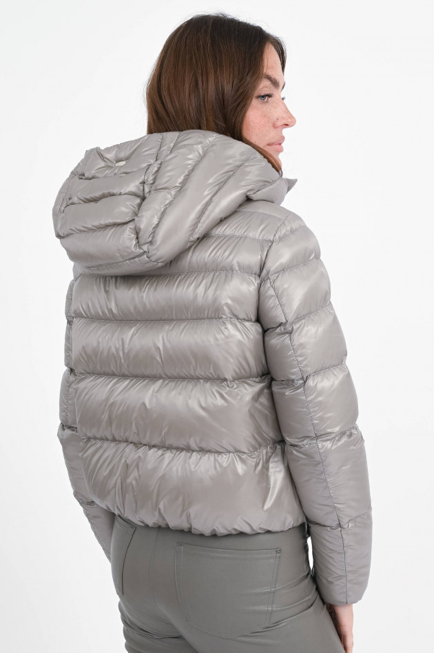 Herno Cropped Daunen-Bomberjacke in Grigio Perla