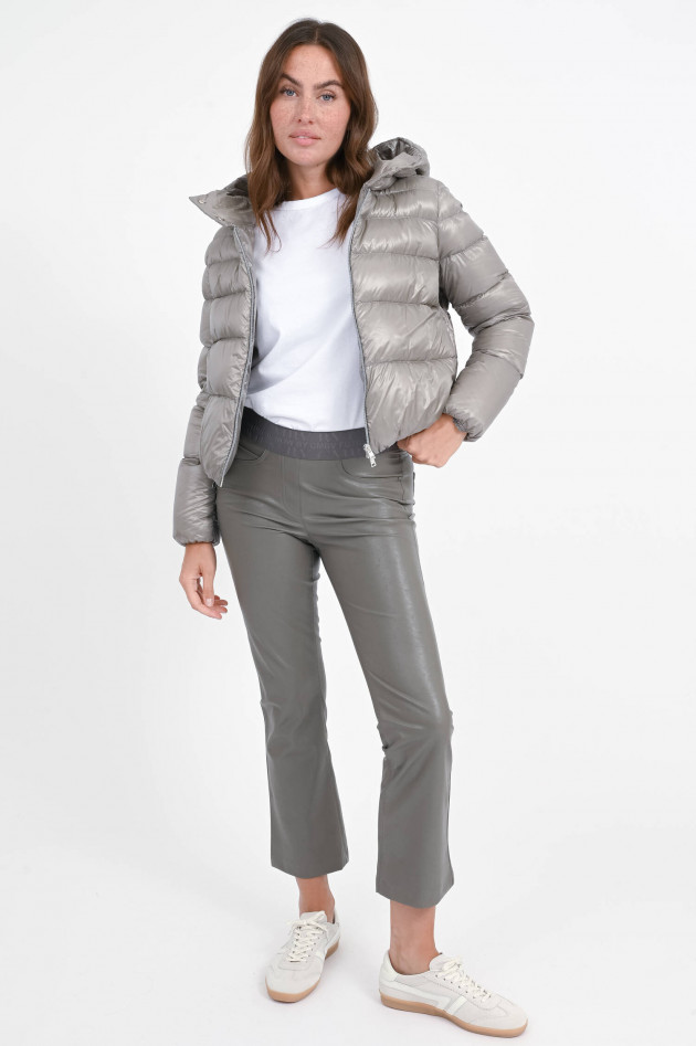 Herno Cropped Daunen-Bomberjacke in Grigio Perla