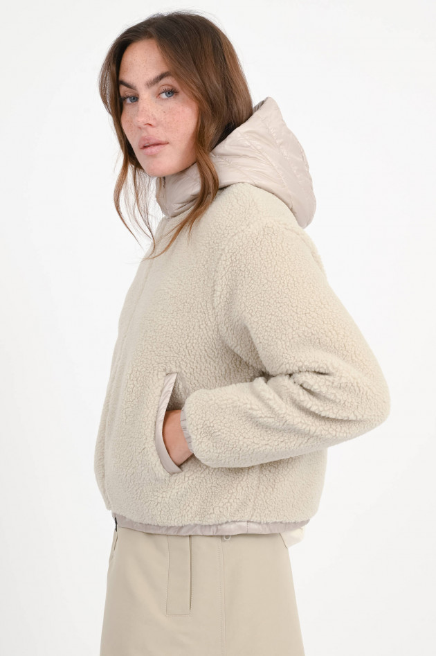 Herno Cropped Shearling-Bomberjacke in Chantilly