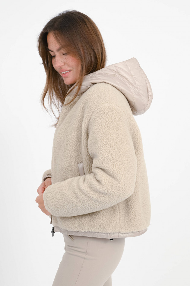 Herno Cropped Shearling-Bomberjacke in Chantilly