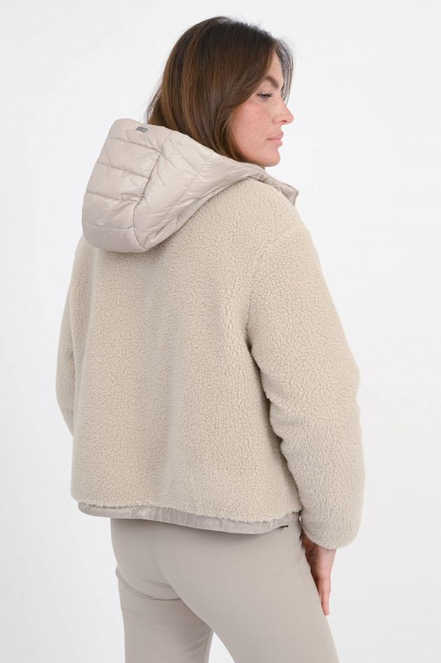 Herno Cropped Shearling-Bomberjacke in Chantilly