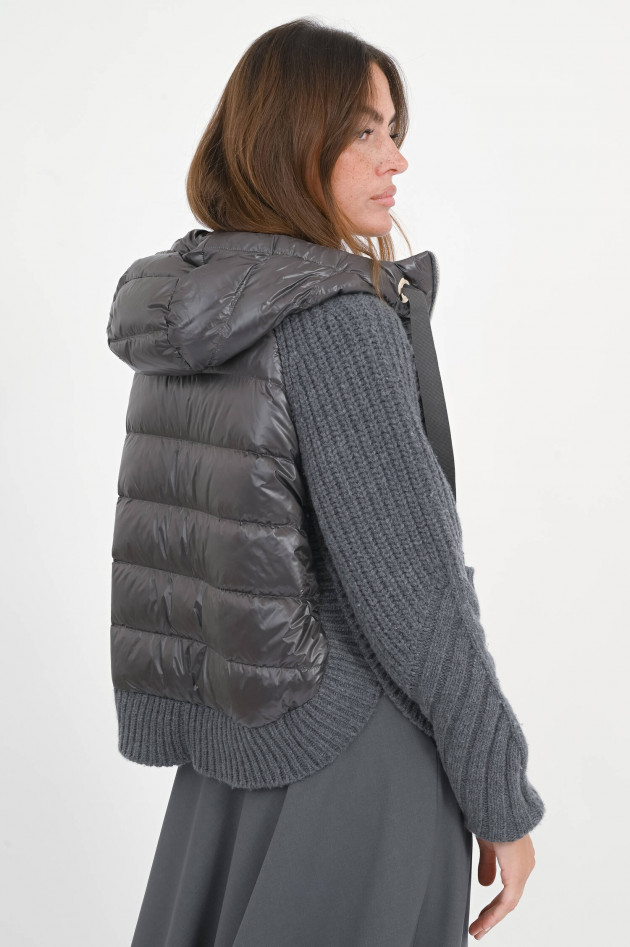 Herno Strickjacke mit Dauneneinsatz und Kapuze in Antra