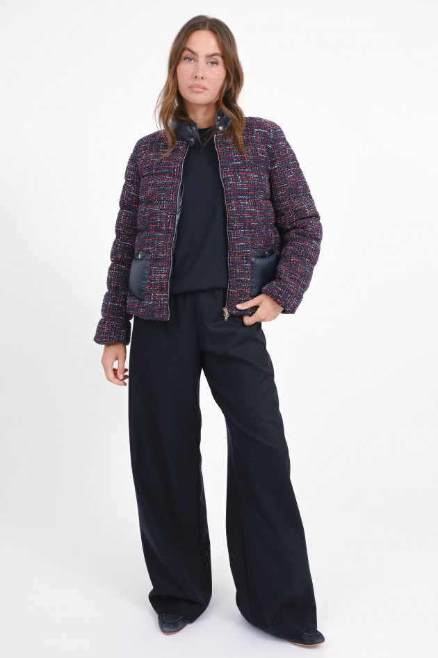 Herno Daunenjacke aus Tweed in Navy/Rot