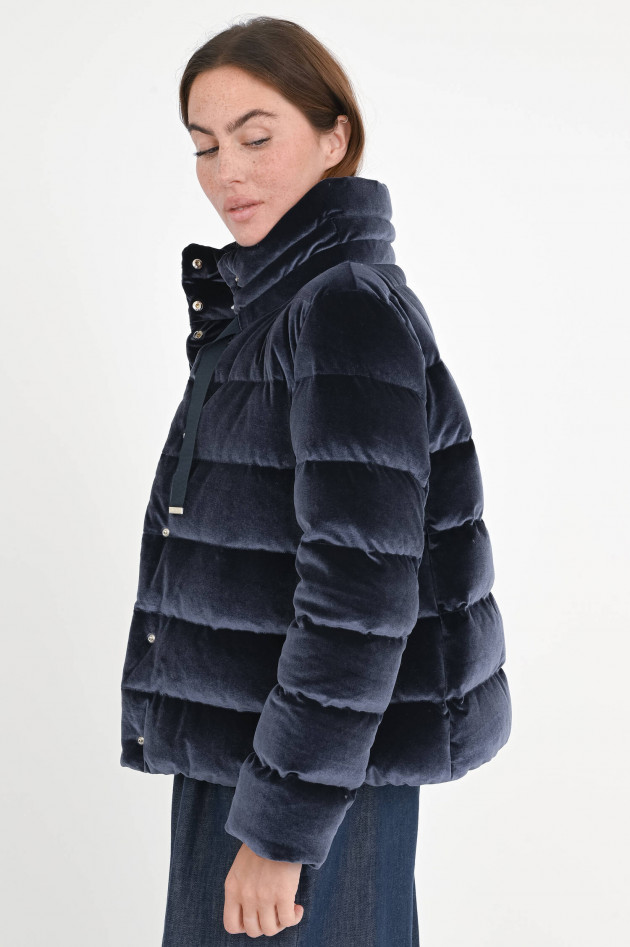 Herno Samt-Daunenjacke in Midnight