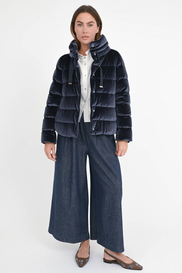 Herno Samt-Daunenjacke in Midnight