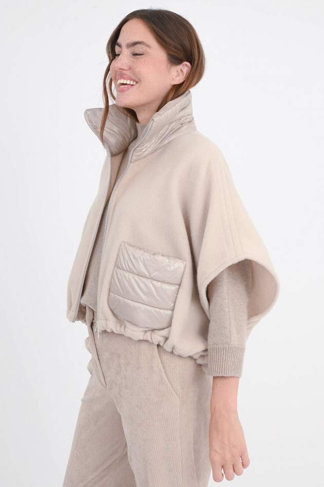 Herno Hybrid-Cape/Jacke in hellem Chantilly