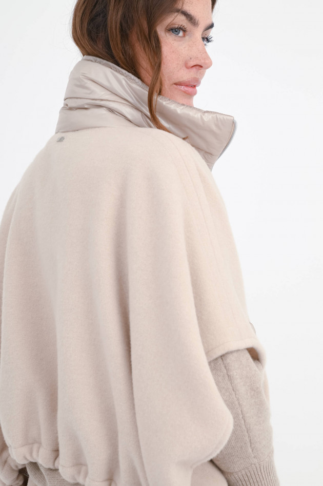 Herno Hybrid-Cape/Jacke in hellem Chantilly