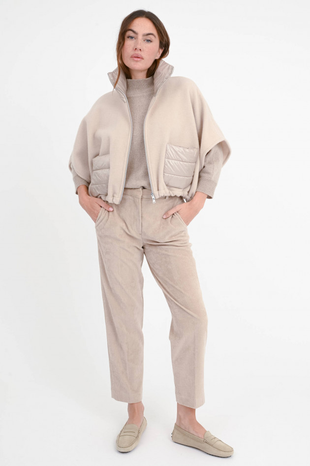 Herno Hybrid-Cape/Jacke in hellem Chantilly