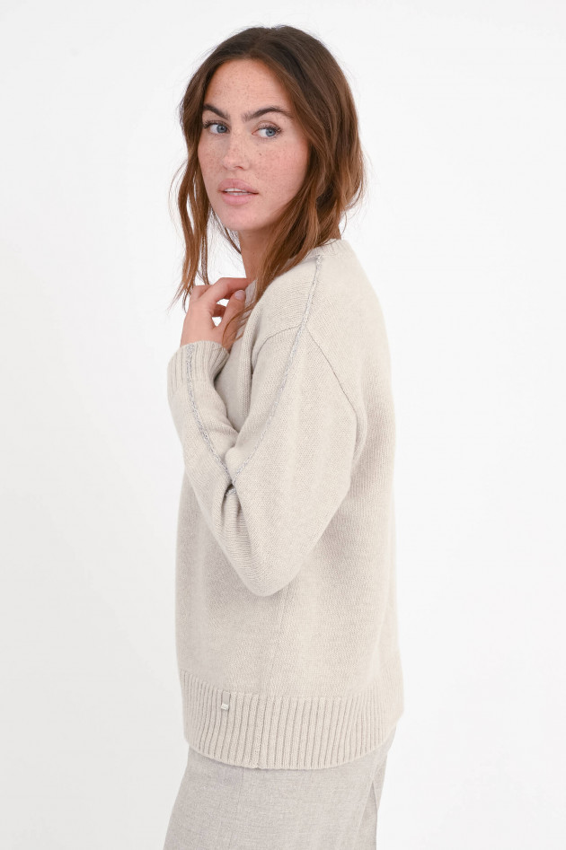 Herno Wollpullover mit Inside-Out-Nähten in Beige