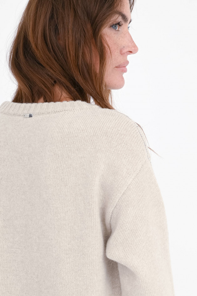 Herno Wollpullover mit Inside-Out-Nähten in Beige