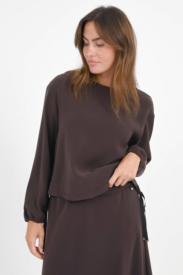 Herno Blusenshirt mit seitlichen Ripsbändern in Marrone
