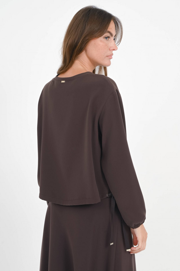 Herno Blusenshirt mit seitlichen Ripsbändern in Marrone