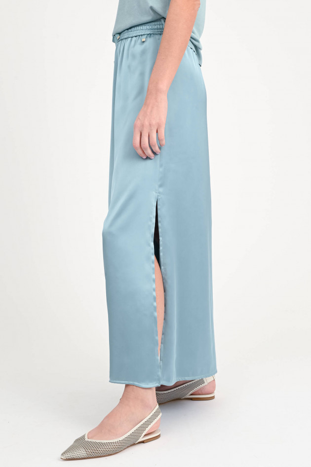 Herno Midi-Rock aus Satin in Azzuro Minerale