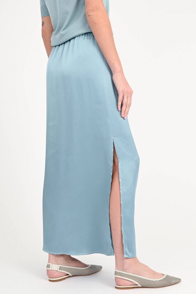 Herno Midi-Rock aus Satin in Azzuro Minerale