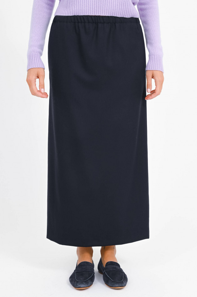 Herno Bleistiftrock aus Woll-Mix in Blue Navy