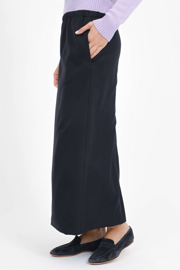 Herno Bleistiftrock aus Woll-Mix in Blue Navy