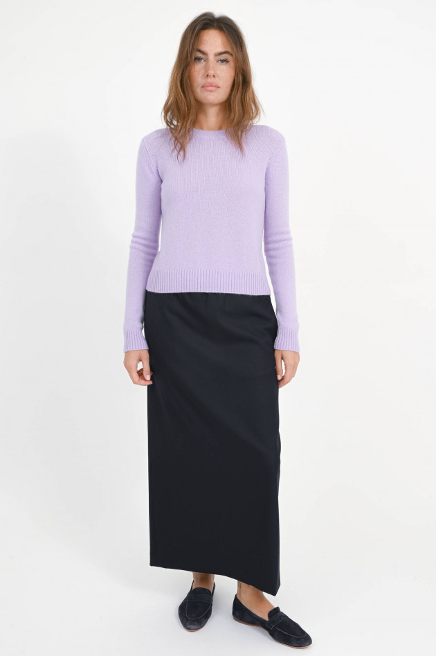 Herno Bleistiftrock aus Woll-Mix in Blue Navy