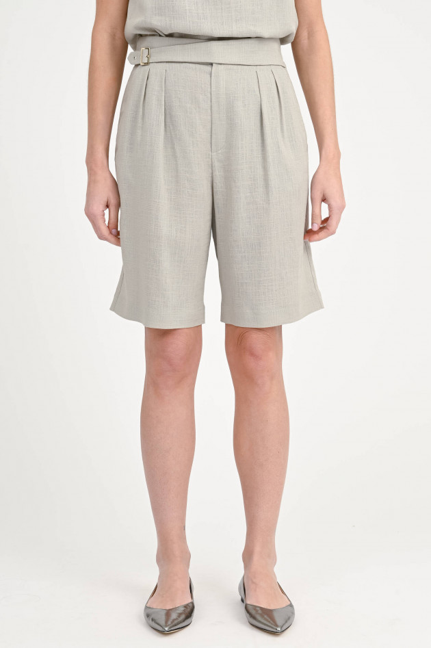 Herno Viskose-Leinen Bermuda in Strandbeige