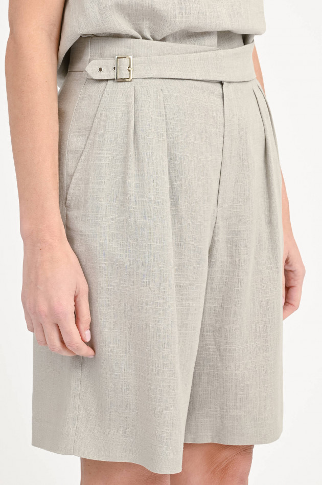 Herno Viskose-Leinen Bermuda in Strandbeige