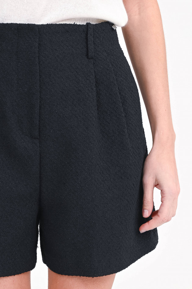 Herno Bouclé-Bermuda mit Glitzerfaser in Schwarz