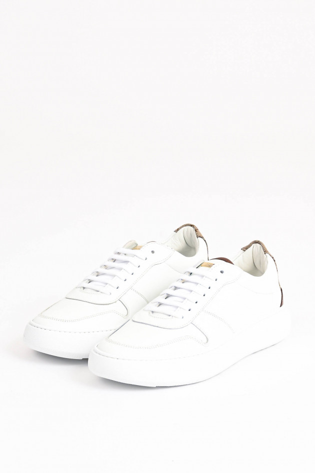 Herno Sneaker aus Leder in Weiß/Braun