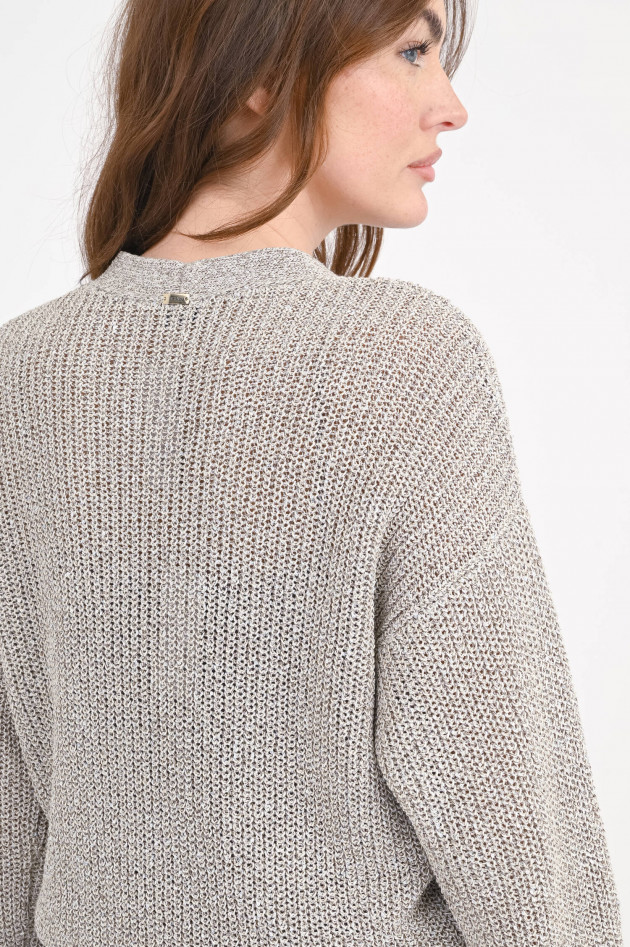 Herno Strickweste mit Pailletten in Taupe meliert