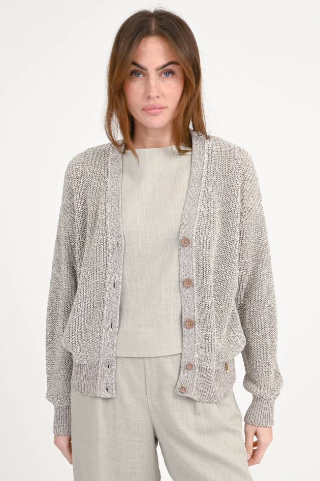Herno Strickweste mit Pailletten in Taupe meliert