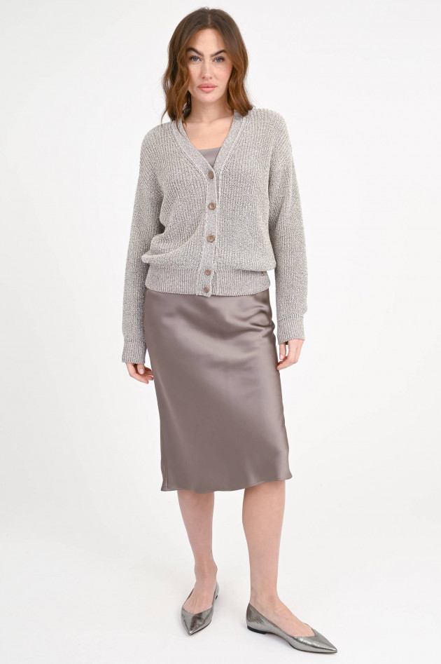 Herno Strickweste mit Pailletten in Taupe meliert