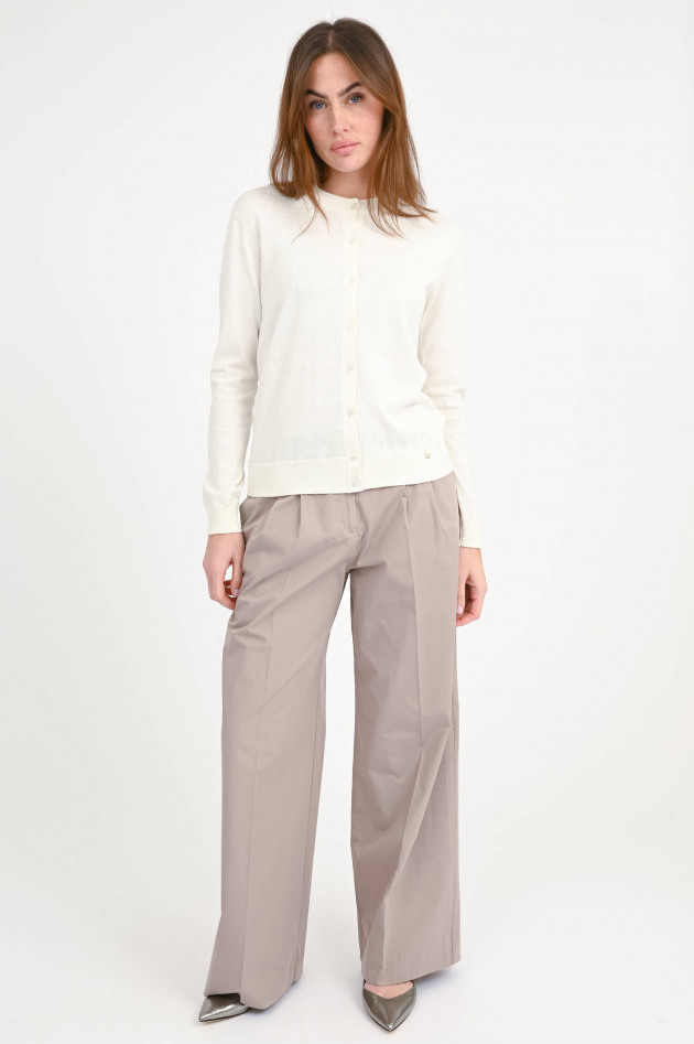 Herno Cardigan aus Baumwoll-Seide-Mix in Panna
