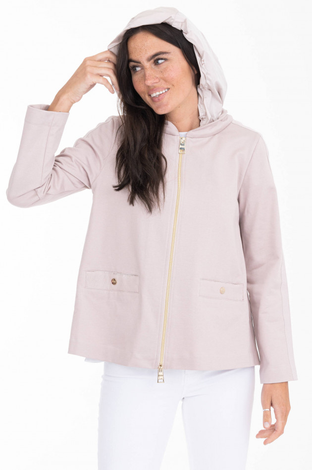 Herno Sweatjacke mit Kapuze in Pastell-Rosa